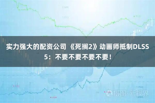 实力强大的配资公司 《死搁2》动画师抵制DLSS5：不要不要不要不要！